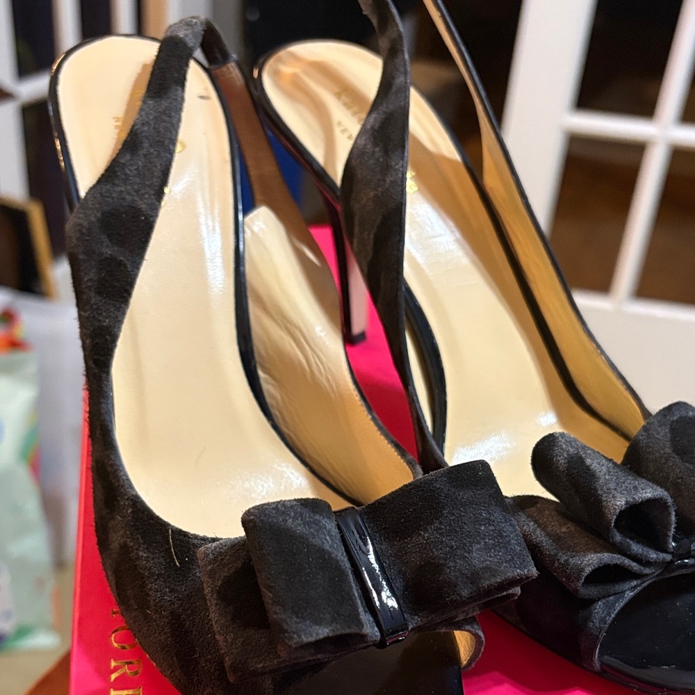 Kate Spade Black Suede Bow Heels